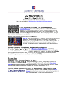 AU Newsmakers Top Stories – May 29, 2015 May 22