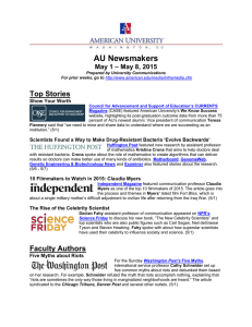 AU Newsmakers Top Stories – May 8, 2015 May 1