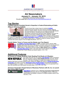 AU Newsmakers Top Stories – January 16, 2015 January 9
