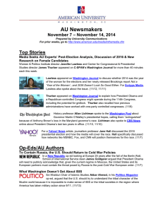 AU Newsmakers Top Stories – November 14, 2014 November 7