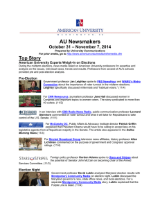 AU Newsmakers Top Story – November 7, 2014