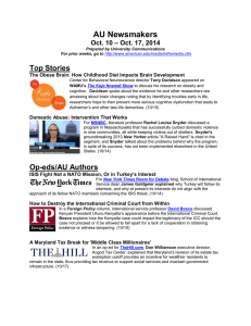 AU Newsmakers Top Stories – Oct. 17, 2014 Oct. 10