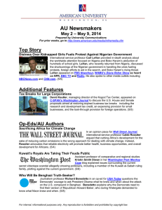AU Newsmakers Top Story – May 9, 2014 May 2