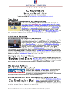 AU Newsmakers Top Story – March 21, 2014 March 14