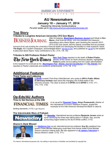 AU Newsmakers Top Story – January 17, 2014 January 10