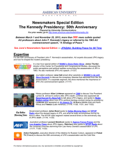 Newsmakers Special Edition The Kennedy Presidency: 50th Anniversary 900