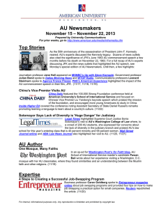 AU Newsmakers Top Stories – November 22, 2013 November 15
