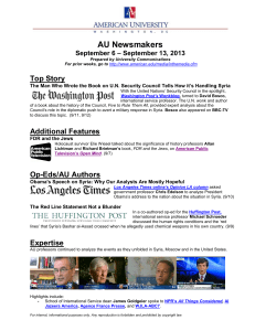 AU Newsmakers Top Story – September 13, 2013 September 6