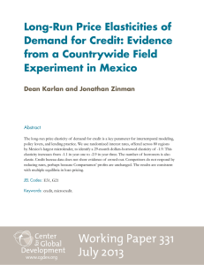 Long-Run Price Elasticities of Demand for Credit: Evidence from a Countrywide Field