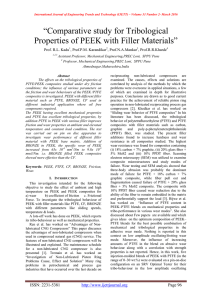 “Comparative study for Tribological Properties of PEEK with Filler Materials”