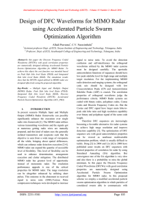 Design of DFC Waveforms for MIMO Radar using Accelerated Particle Swarm