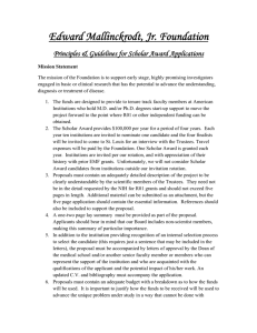 Edward Mallinckrodt, Jr. Foundation Principles &amp; Guidelines for Scholar Award Applications