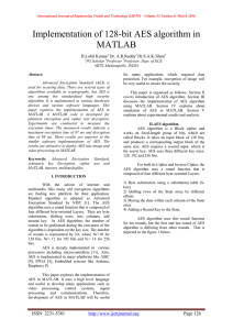 Implementation of 128-bit AES algorithm in  D.Lohit Kumar Dr. A.R.Reddy