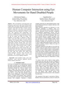 Human Computer Interaction using Eye Movements for Hand Disabled People Gebremaryam Dagnew