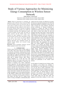 Study of Various Approaches for Minimizing Energy Consumption in Wireless Sensor Network