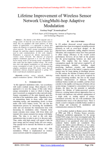 Lifetime Improvement of Wireless Sensor Network UsingMulti-hop Adaptive Modulation