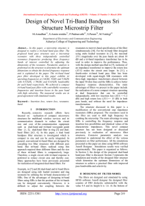 Design of Novel Tri-Band Bandpass Sri Structure Microstrip Filter