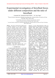 Experimental investigation of ferrofluid forces ferrofluid