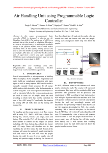 Air Handling Unit using Programmable Logic Controller Pooja C. Oswal