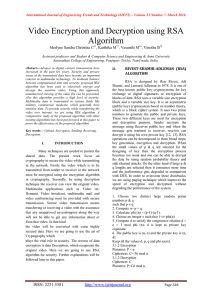 Video Encryption and Decryption using RSA Algorithm Merlyne Sandra Christina C