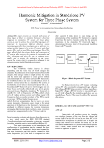 Harmonic Mitigation in Standalone PV System for Three Phase System  J.Preethi