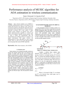 Performance analysis of MUSIC algorithm for AOA estimation in wireless communication