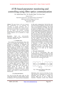 AVR-based parameter monitoring and controlling using fibre optics communication