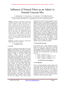 Influence of Natural Fibers as an Admix in Normal Concrete Mix