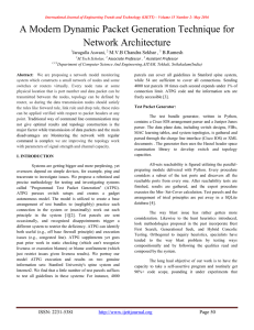 A Modern Dynamic Packet Generation Technique for Network Architecture M.V.B Chandra Sekhar B.Ramesh