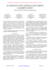 AUTOMATIC EDUCATIONAL DOCUMENT CLASSIFICATION USING NATURAL LANGUAGE PROCESSING Spoorthi M