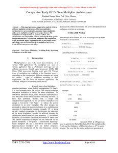 Comparitive Study Of  Diffrent Multiplier Architectures