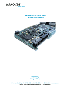 Warpage Measurement of PCB With 3D Profilometry Craig Leising Prepared by