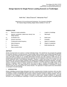 Design Spectra for Single Person Loading Scenario on Footbridges  Keith Wan