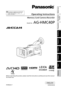 AG-HMC40P Operating Instructions Memory Card Camera-Recorder