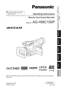 AG-HMC150P Operating Instructions Memory Card Camera-Recorder