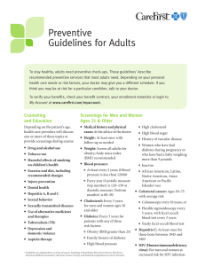 Preventive Guidelines for Adults