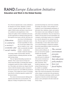 R Europe Education Initiative Education and Work in the Global Society