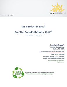 Instruction Manual For The SolarPathfinder Unit™ SolarPathfinder™