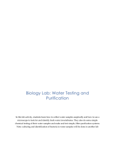 Biology Lab: Water Testing and Purification