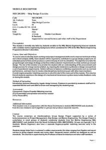 MODULE DESCRIPTOR MECHGR91 – Ship Design Exercise