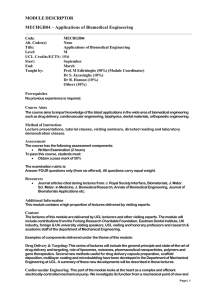 MODULE DESCRIPTOR MECHGB04 – Applications of Biomedical Engineering