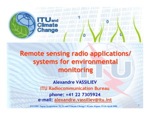 Remote sensing radio applications/ systems for environmental monitoring Alexandre VASSILIEV