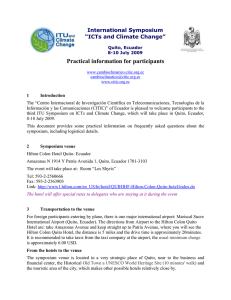 Practical information for participants International Symposium “ICTs and Climate Change”