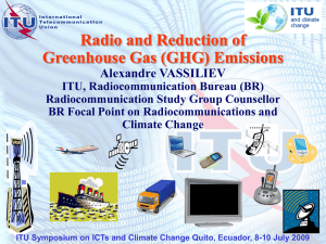 Radio and Reduction of Greenhouse Gas (GHG) Emissions Alexandre VASSILIEV