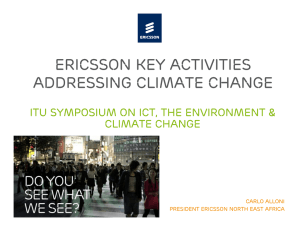 Ericsson Key activities addressing climate change Climate Change