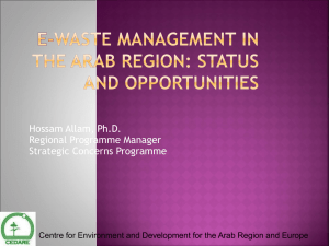 Hossam Allam, Ph.D. Regional Programme Manager Strategic Concerns Programme