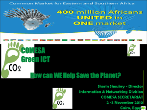 COMESA Green ICT How can WE Help Save the Planet?