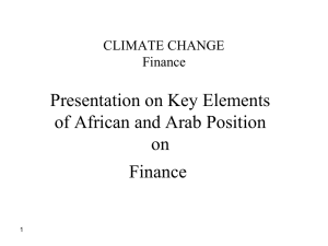 Presentation on Key Elements of African and Arab Position on Finance