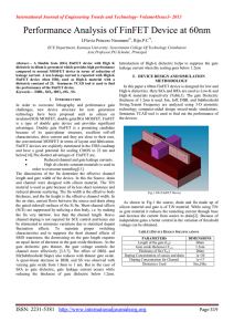 Performance Analysis of FinFET Device at 60nm  I.Flavia Princess Nesamani