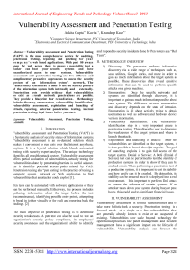 Vulnerability Assessment and Penetration Testing  Ankita Gupta